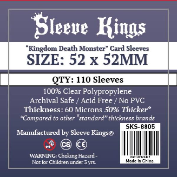 Bored Game Company is the best place to buy Sleeve Kings "Kingdom Death Monster" Card Sleeves (52x52mm) - 110 Pack, 60 Microns in India.