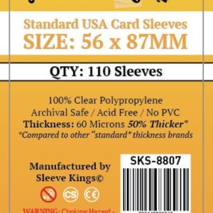 Wondering where to buy Sleeve Kings Standard USA Card Sleeves (56x87mm) - 110 Pack, 60 Microns in India? Find it only on Bored Game Company.