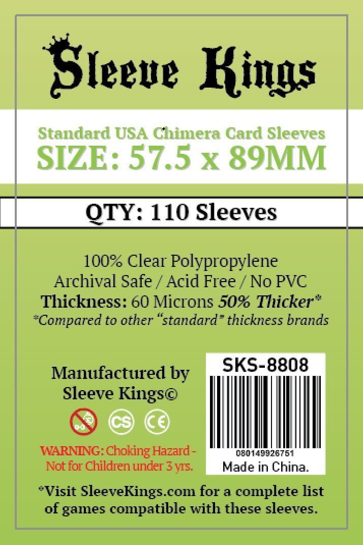 Wondering where to buy Sleeve Kings Standard USA Chimera Card Sleeves (57.5x89mm) - 110 Pack, 60 Microns in India? Find it only on Bored Game Company.