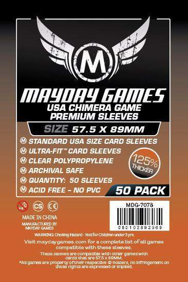 Buy Mayday Premium Sleeves: Standard USA Chimera Card Sleeves (57.5 x 89mm) - Pack of 50 only at Bored Game Company.