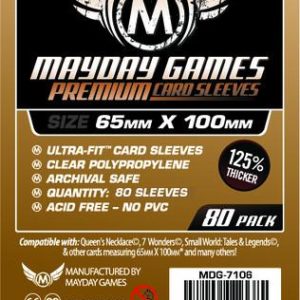 Buy Mayday Premium Sleeves: "7 Wonders" Card Sleeves - Magnum Ultra-Fit Sleeves (65 x 100mm) - Pack of 80 only at Bored Game Company.