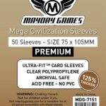 Buy Mayday Premium Sleeves: Mega Civilization Sleeves (75 x 105mm) - Pack of 50 only at Bored Game Company.