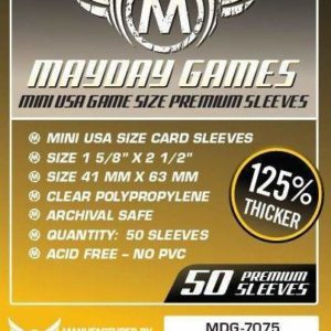 Buy Mayday Premium Sleeves: Mini USA Card Sleeves (41 x 63mm) - Pack of 50 only at Bored Game Company.