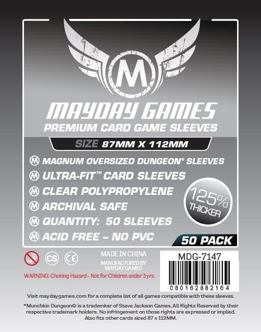 Buy Mayday Premium Sleeves: Munchkin Dungeon Sleeves - Magnum Oversized Sleeves (87 x 112mm) - Pack of 50 only at Bored Game Company.