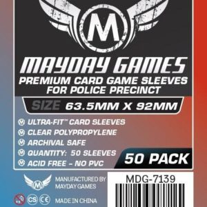 Buy Mayday Premium Sleeves: "Police Precinct" Card Sleeves - Ultra Fit Sleeves (63.5 x 92mm) - Pack of 50 only at Bored Game Company.