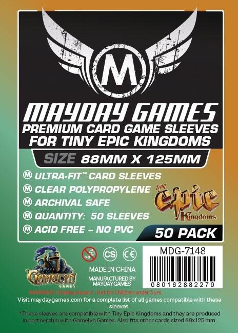 Buy Mayday Premium Sleeves: "Tiny Epic Kingdoms" Card Sleeves (88 x 125mm) - Pack of 50 only at Bored Game Company.