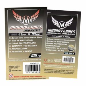 Buy Mayday Premium Sleeves: Tribune Card Sleeves (49 x 93mm) - Pack of 50 only at Bored Game Company.