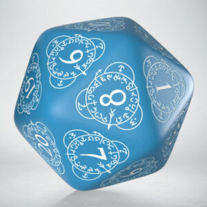 Buy Q Workshop: D20 Level Counter Blue & White Die (1) only at Bored Game Company.