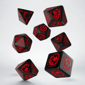 Buy Q Workshop: Dragons Black & Red Dice Set (7) only at Bored Game Company.