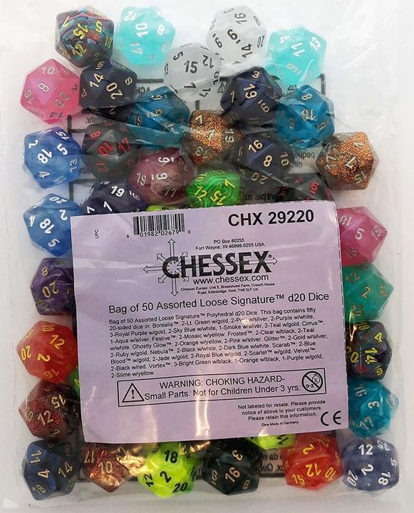 Buy Chessex - Signature - D20 Bag of Dice (x50) only at Bored Game Company.