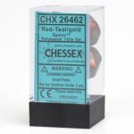 Buy Chessex - Gemini - Poly Set (x7) - Red-Teal/Gold only at Bored Game Company.