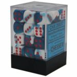 Buy Chessex - Gemini - 12mm D6 (x36) - Astral Blue-White/Red only at Bored Game Company.