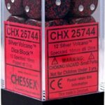 Buy Chessex - Speckled - 16mm D6 (x12) - Silver Volcano only at Bored Game Company.
