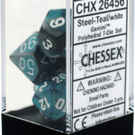 Buy Chessex - Gemini - Poly Set (x7) - Steel-Teal/White only at Bored Game Company.