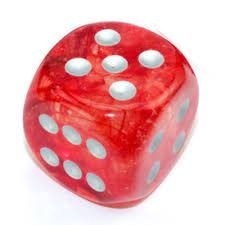 Buy Chessex - Nebula - 30mm D6 - Luminary - Red/Silver only at Bored Game Company.