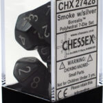 Buy Chessex - Borealis - Poly Set (x7) - Smoke/Silver only at Bored Game Company.