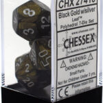 Buy Chessex - Leaf - Poly Set (x7) - Gold/Silver only at Bored Game Company.