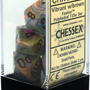 Buy Chessex - Festive - Poly Set (x7) - Vibrant/Brown only at Bored Game Company.