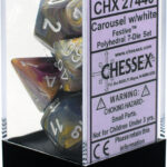 Buy Chessex - Festive - Poly Set (x7) - Carousel/White only at Bored Game Company.