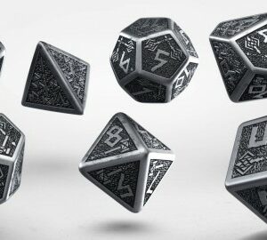 Buy Q Workshop: Metal Dwarven Dice Set (7) - Silver/Black only at Bored Game Company.