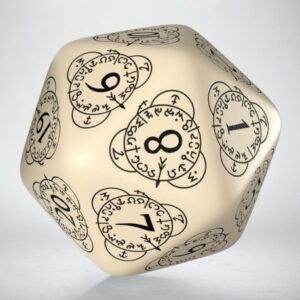 Buy Q Workshop: D20 Level Counter Beige & Black Die (1) only at Bored Game Company.