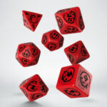 Buy Q Workshop: Dragons Red & Black Dice Set (7) only at Bored Game Company.