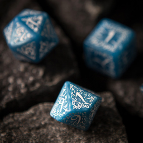 Buy Q Workshop: Elvish Glacier & White Dice Set (7) only at Bored Game Company.